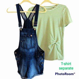 l.e.i. bib-front denim shorts  Jr. S